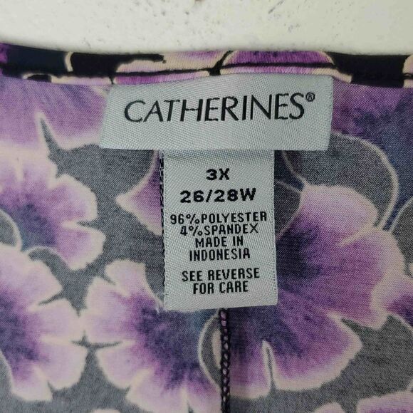 Catherine's Sleeveless Purple Floral Top Size 3xl - Picture 4 of 5
